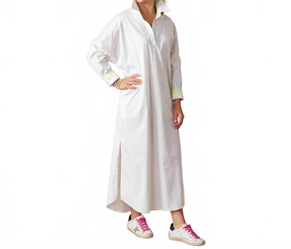 NEW CARYN LAWN maxi shirt dress in white